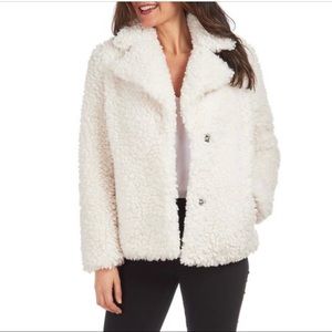 Like New XS Kensie Faux Shearling Notch Collar Coat